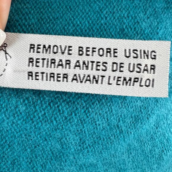 Lord & Taylor CASHMERE Long Sleeve Sweater Turquoise Blue Teal Round Neck Sz XL - Picture 9 of 9